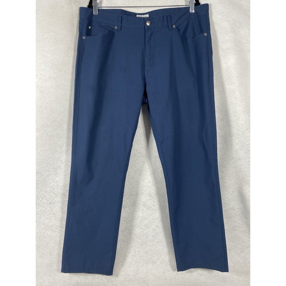 Peter Millar Pants Mens 38 Blue Chino Straight Leg Mid Rise Cotton Modal